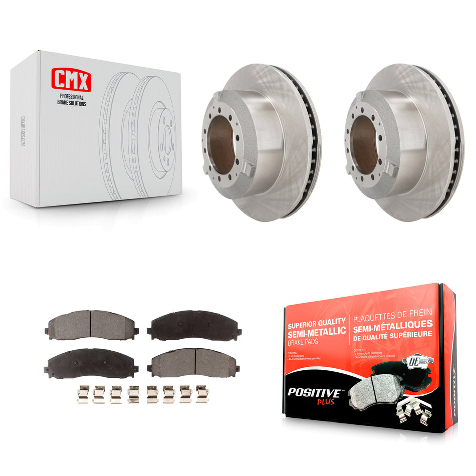 Rear Brake Rotors Semi-Metallic Pad Kit For 2015-2016 Ford F-350 Super Duty Cab & Chassis K8F-103947