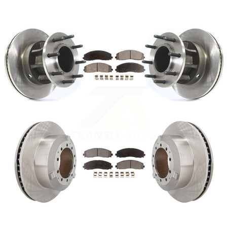 Front Rear Disc Brake Rotors And Semi-Metallic Pads Kit For Ford F-350 Super Duty K8F-103950