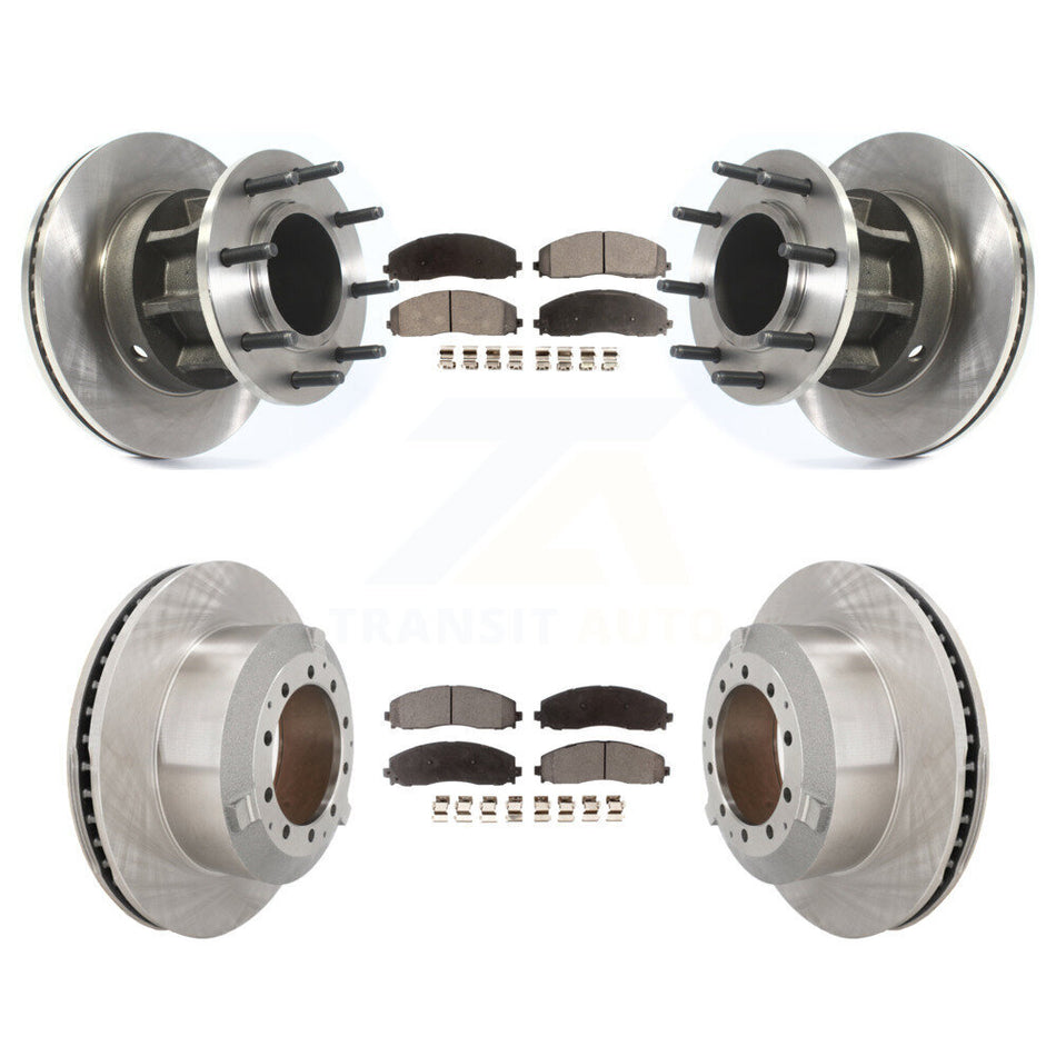 Front Rear Disc Brake Rotors And Semi-Metallic Pads Kit For Ford F-350 Super Duty K8F-103950