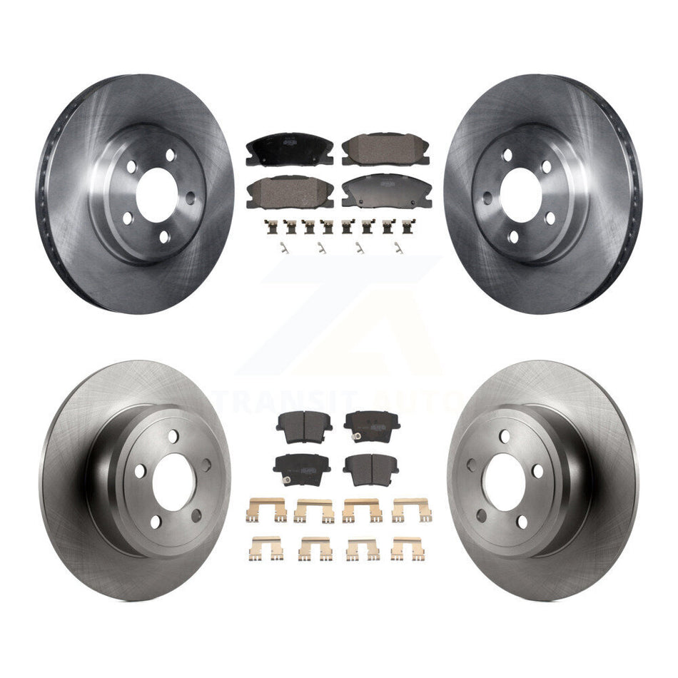 Front Rear Disc Brake Rotors & Semi-Metallic Pad Kit For 2014 Dodge Charger RWD with 3.6L K8F-103976