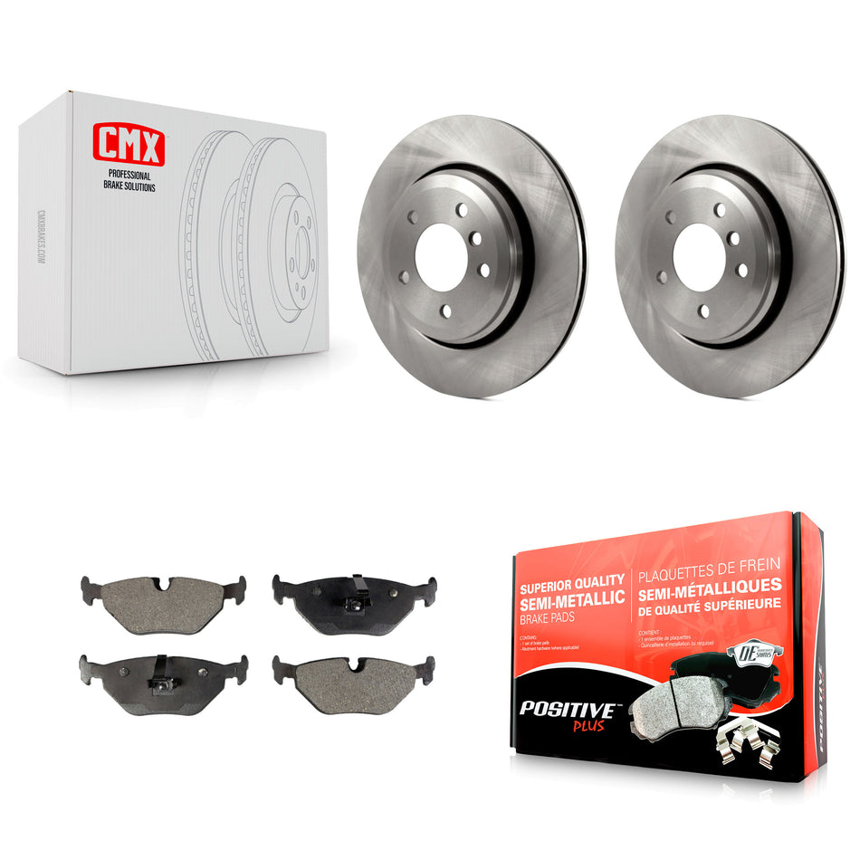 Rear Brake Rotors Semi-Metallic Pad Kit For 01-05 BMW 320i With 320mm Diameter Rotor K8F-103991