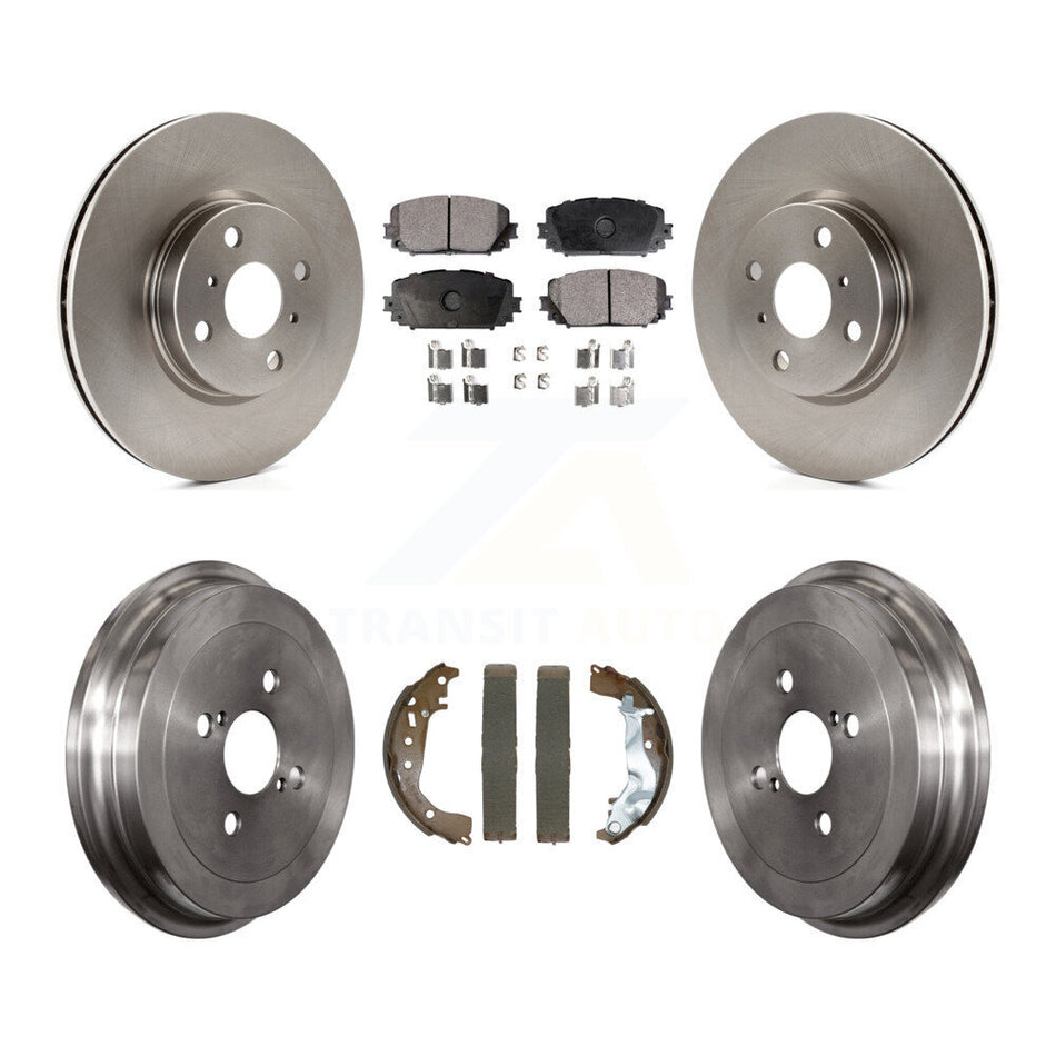 Front Rear Brake Rotor Semi-Metallic Pad Drum Kit For 15-18 Toyota Yaris Disc rear brakes K8F-103995