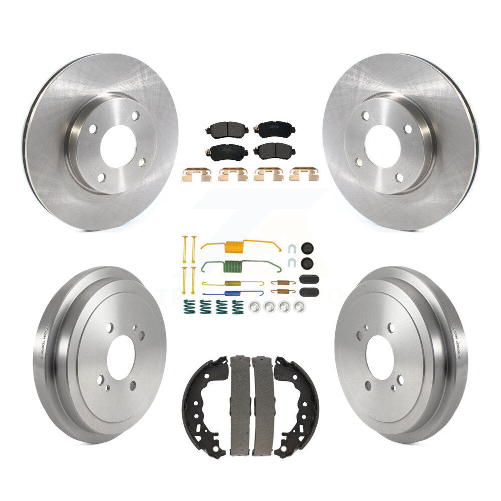 Front Rear Disc Brake Rotors Semi-Metallic Pads And Drum Kit (7Pc) For Nissan Kicks Versa K8F-103999