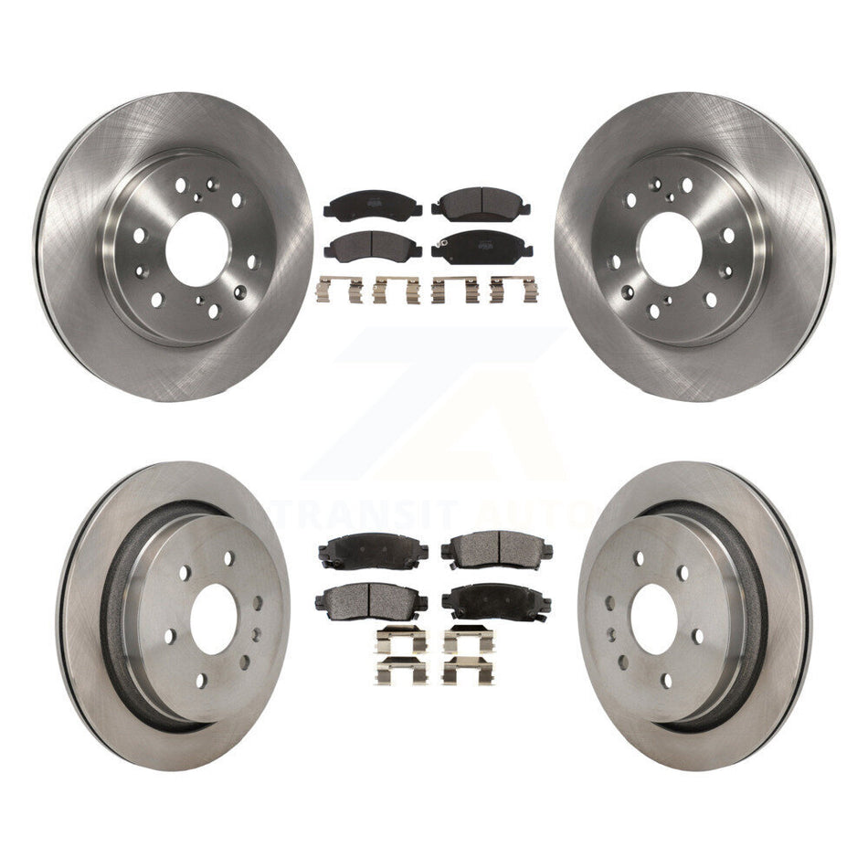 Front Rear Disc Brake Rotors And Semi-Metallic Pads Kit For Cadillac XTS K8F-104001