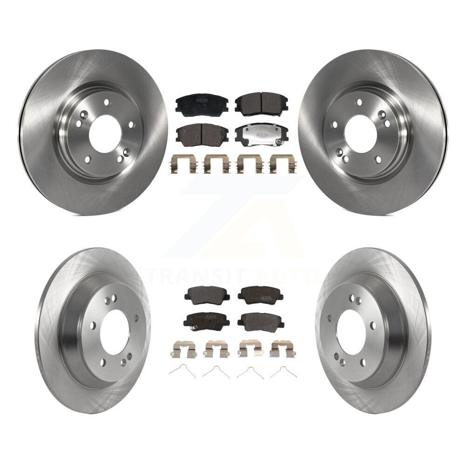 Front Rear Brake Rotors & Semi-Metallic Pad Kit For 20-22 Kia Soul 1.6L with Turbocharged K8F-104005