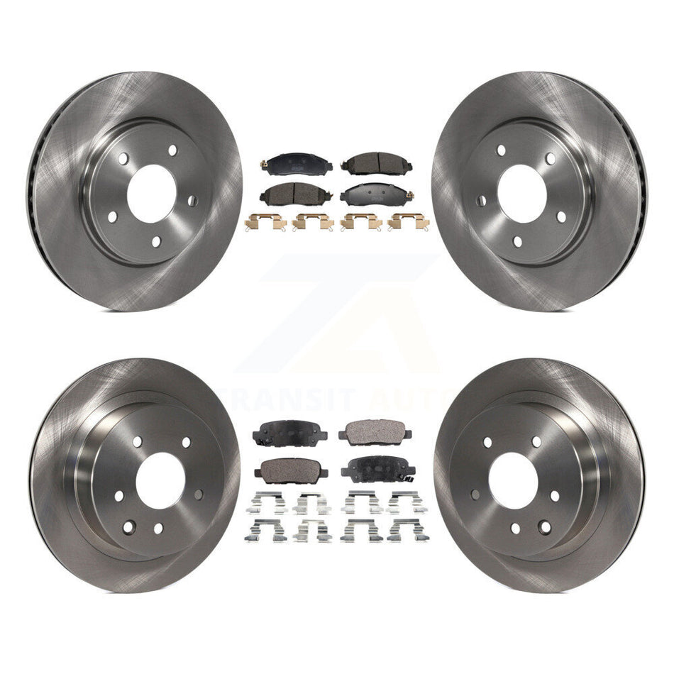 Front Rear Brake Rotors & Semi-Metallic Pad Kit For Nissan LEAF With Manual Parking K8F-104008