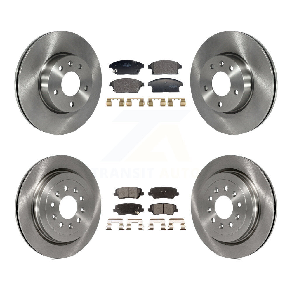 Front Rear Disc Brake Rotors And Semi-Metallic Pads Kit For Cadillac ATS K8F-104019