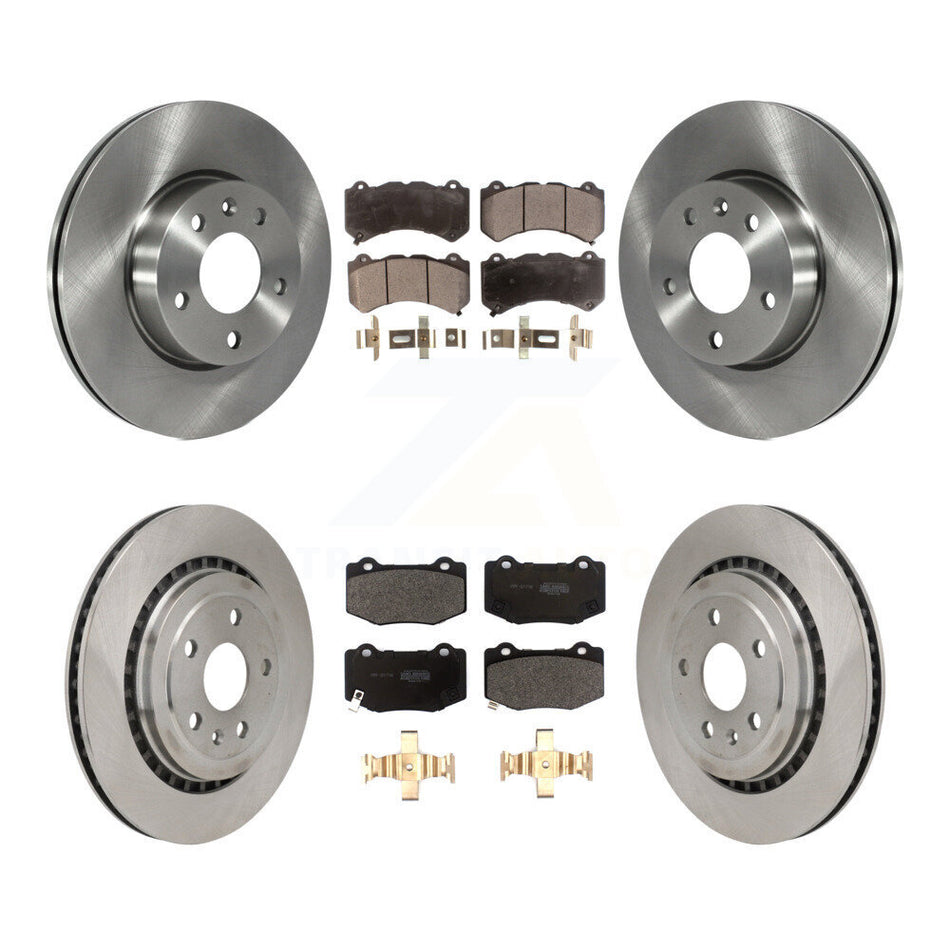 Front Rear Disc Brake Rotors And Semi-Metallic Pads Kit For 2017 Cadillac ATS V K8F-104021