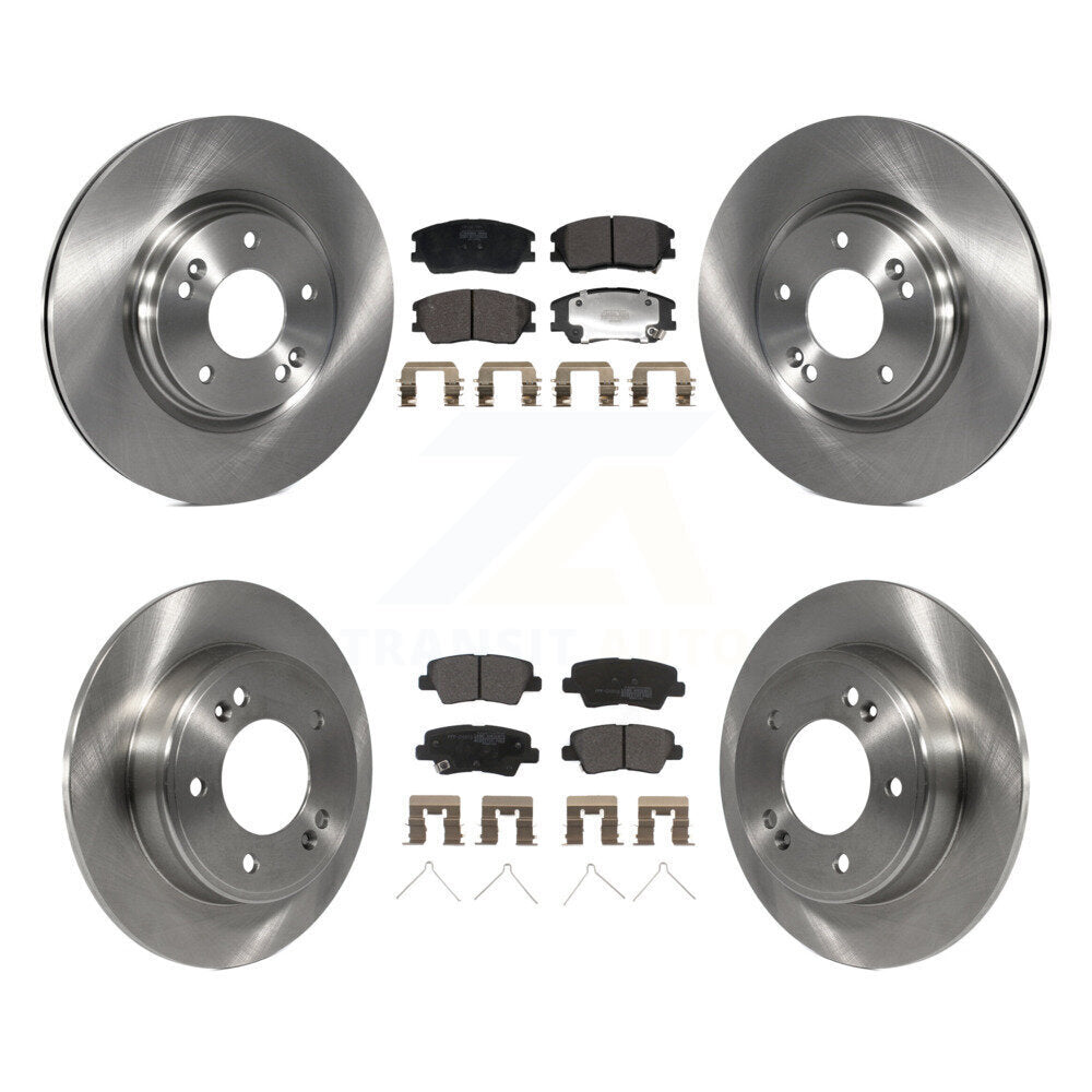 Front Rear Disc Brake Rotors And Semi-Metallic Pads Kit For Kia Soul K8F-104022