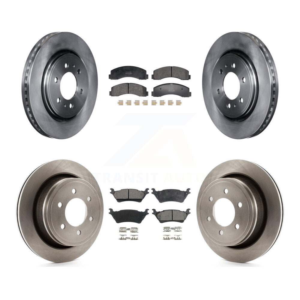Front Rear Brake Rotor And Semi-Metallic Pad Kit For Ford F-150 With Manual Parking K8F-104026