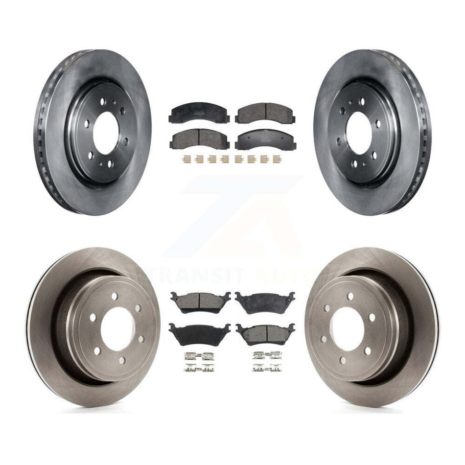 Front Rear Brake Rotor And Semi-Metallic Pad Kit For Ford F-150 With Manual Parking K8F-104026