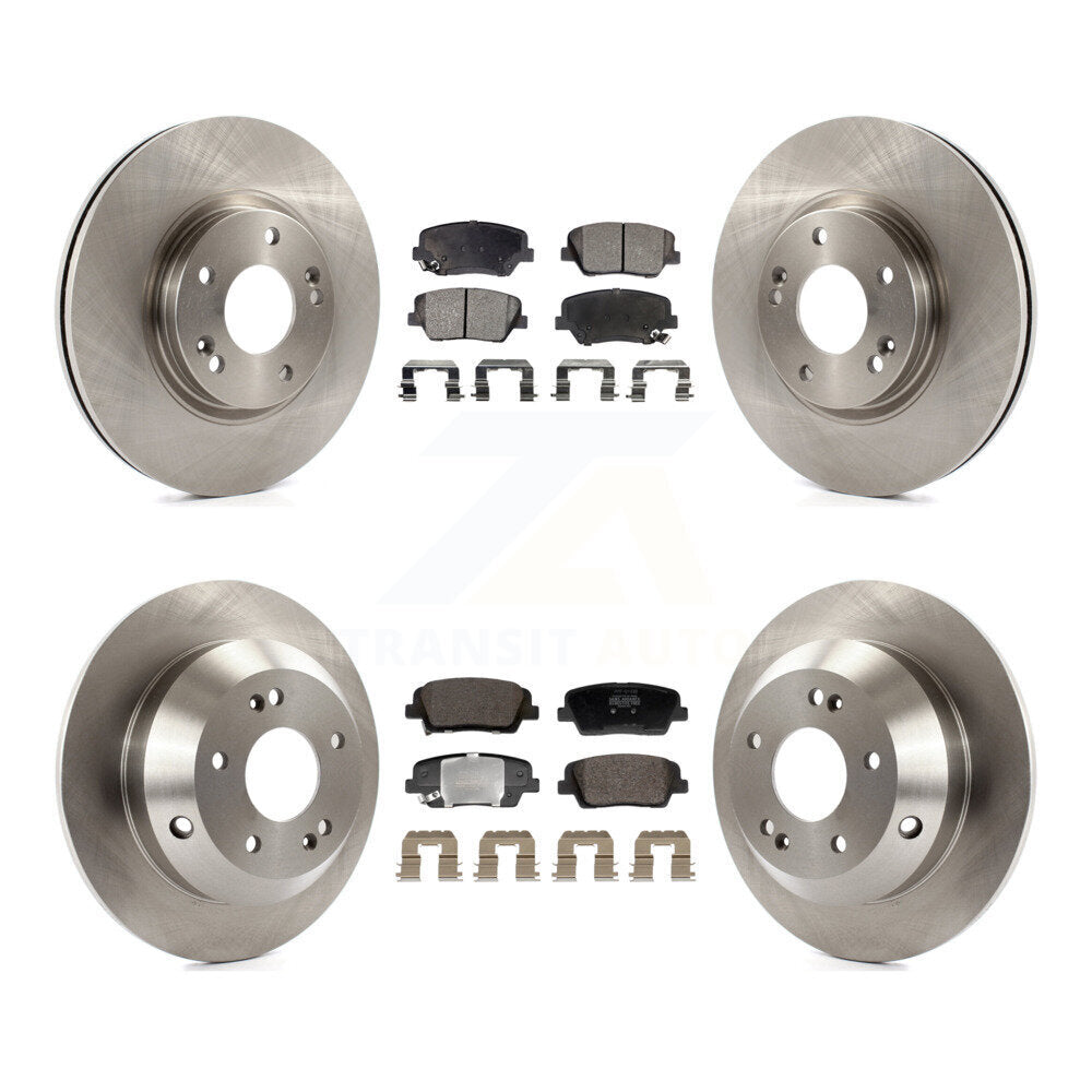 Front Rear Disc Brake Rotors And Semi-Metallic Pads Kit For Hyundai Santa Fe Kia Sorento K8F-104030