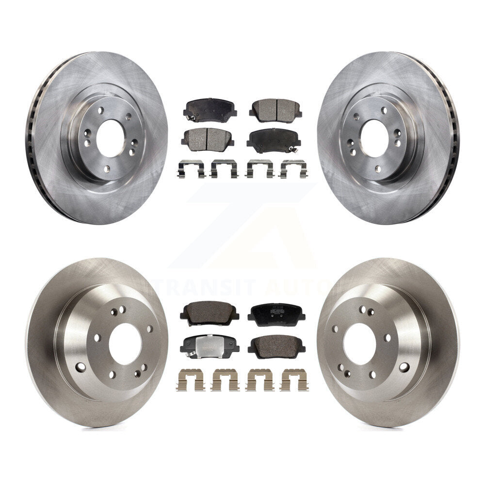 Front Rear Disc Brake Rotors Semi-Metallic Pad Kit For Hyundai Santa Fe Sport Kia Sorento K8F-104031