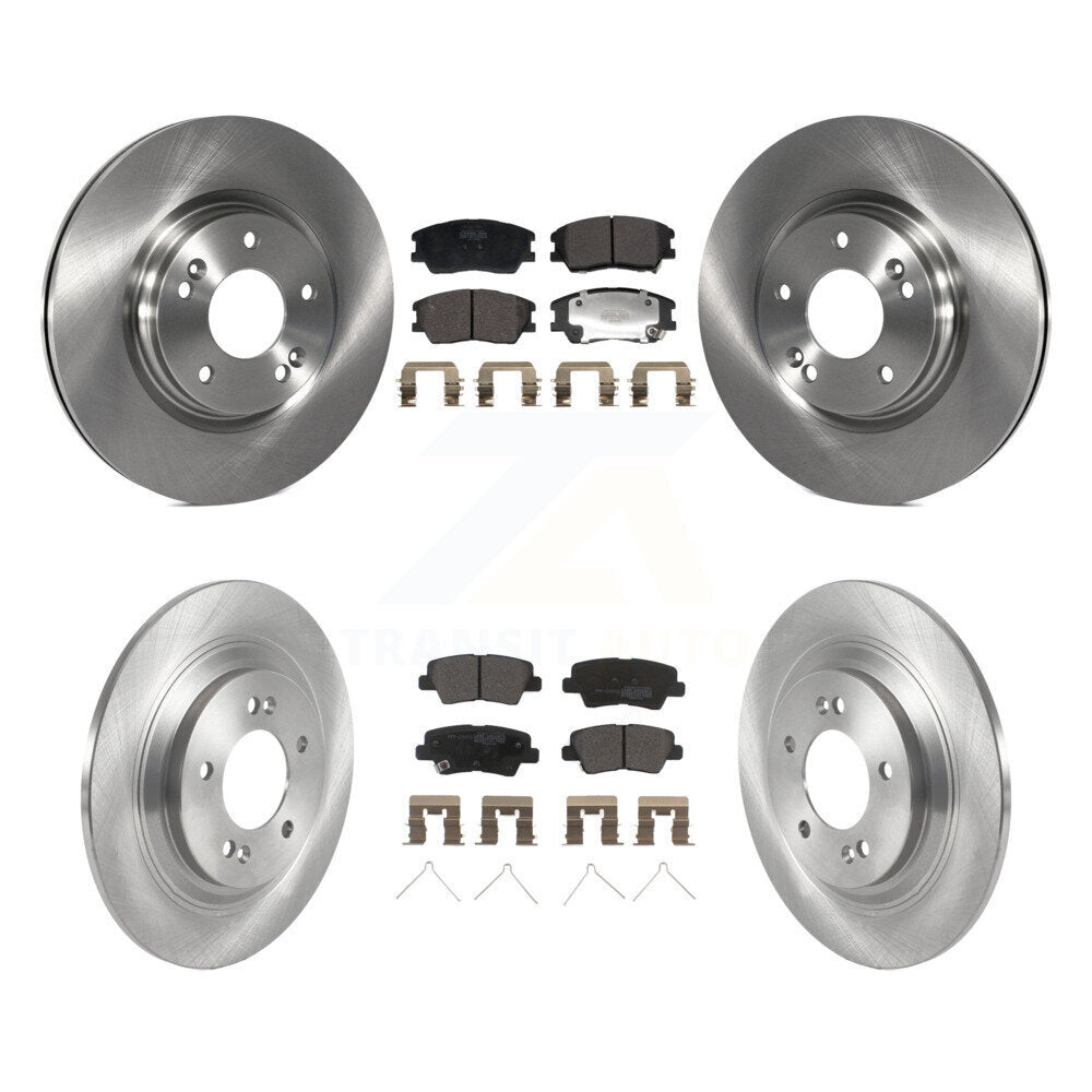 Front Rear Disc Brake Rotors And Semi-Metallic Pads Kit For 2020-2023 Kia Soul EV K8F-104033