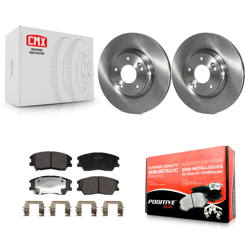 Front Disc Brake Rotors And Semi-Metallic Pads Kit For Kia Soul EV K8F-104046