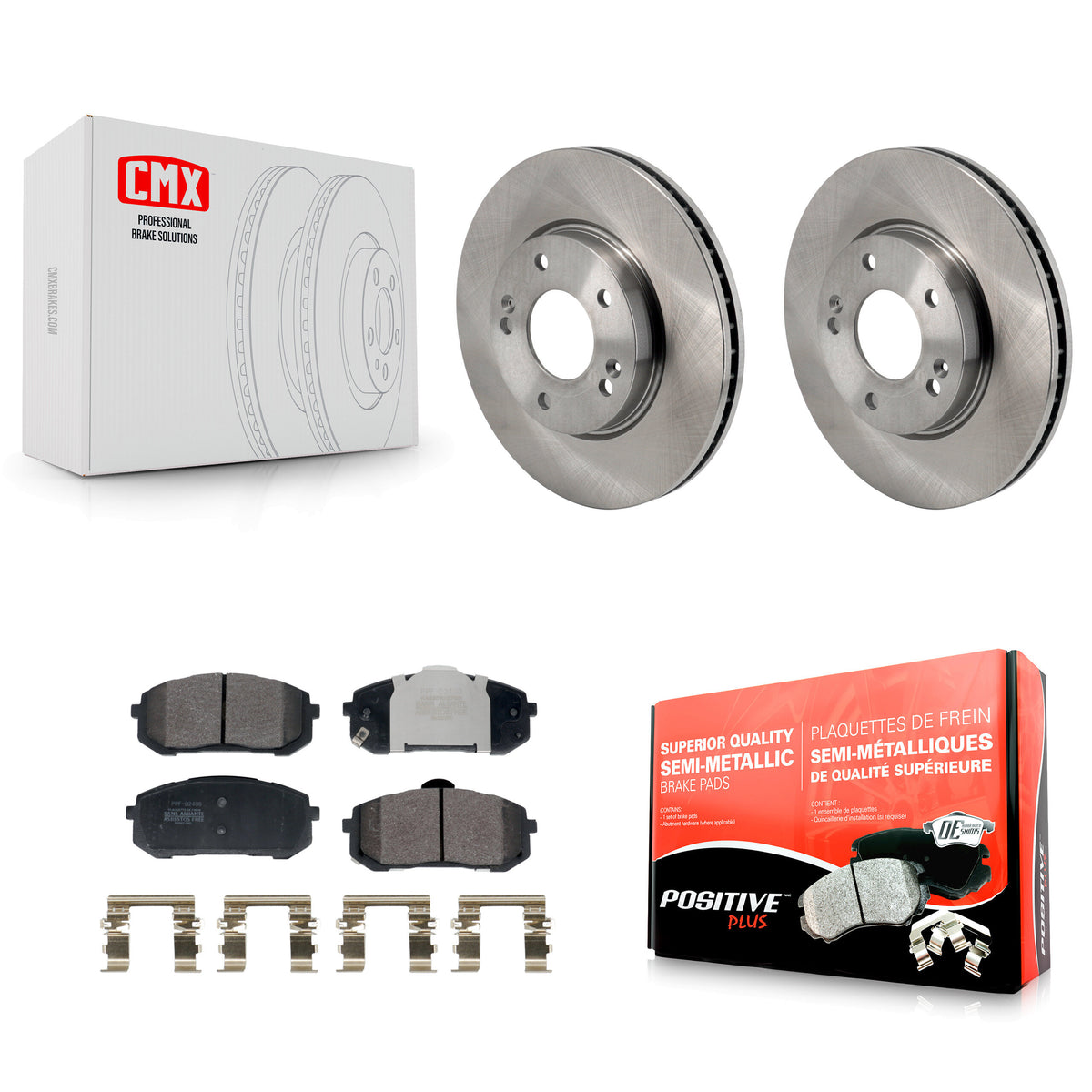 Front Disc Brake Rotors And Semi-Metallic Pads Kit For Hyundai Elantra K8F-104064