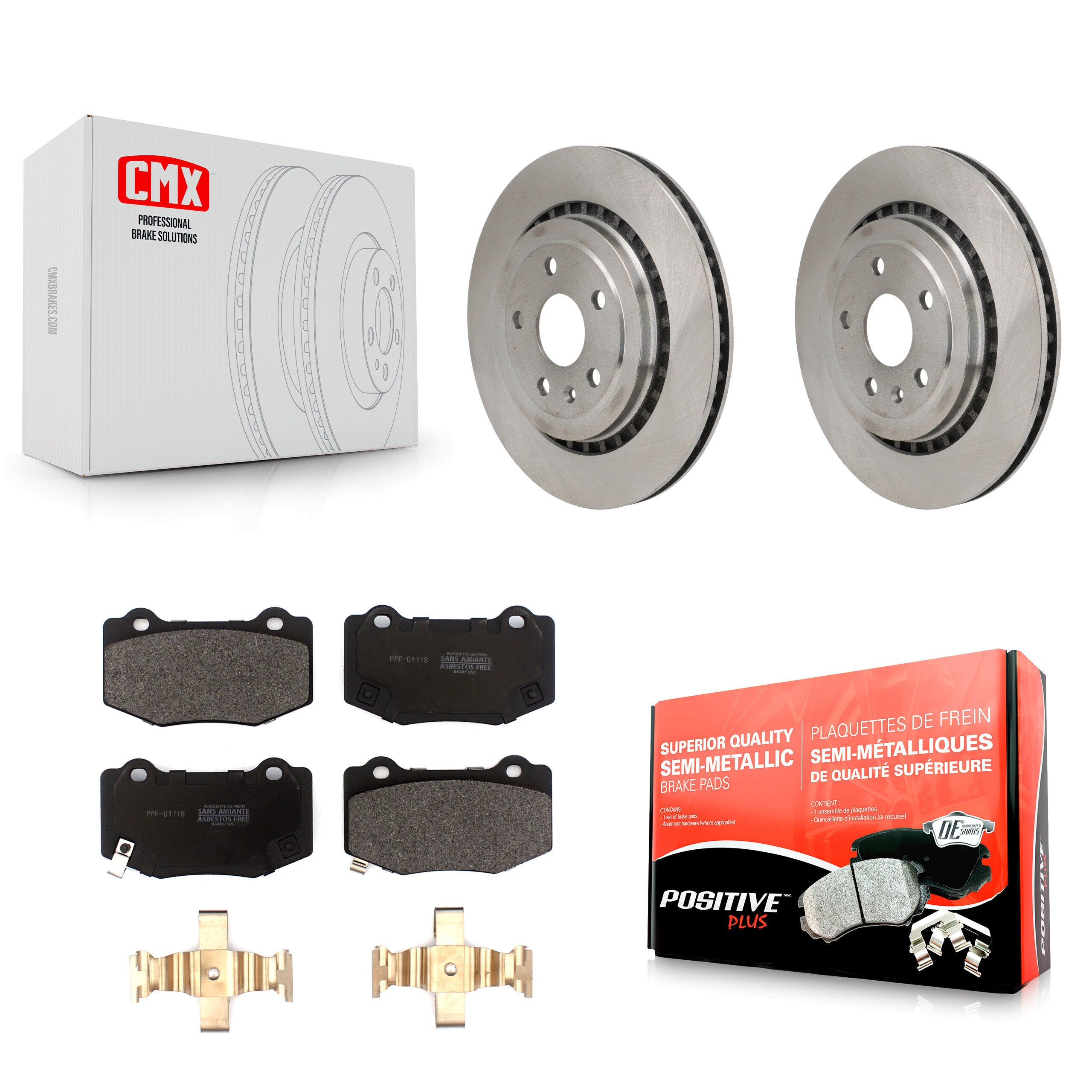 Rear Disc Brake Rotors And Semi-Metallic Pads Kit For Chevrolet Camaro Cadillac ATS K8F-104078