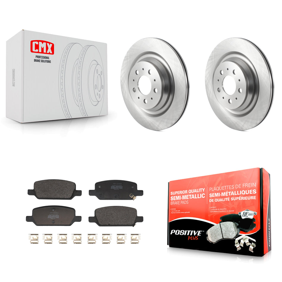 Rear Brake Rotor & Semi-Metallic Pad Kit For 2017-2022 Tesla 3 With Gray Painted Calipers K8F-104087