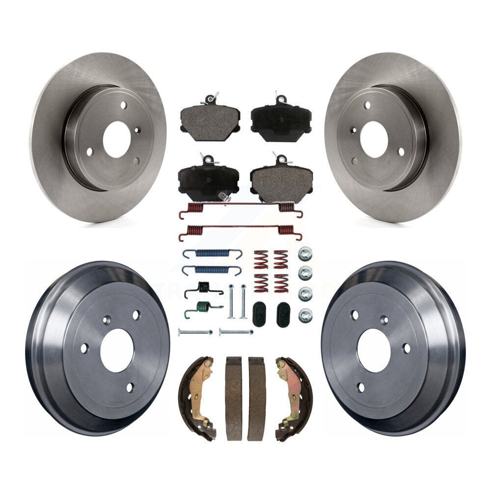 Front Rear Disc Brake Rotors Semi-Metallic Pads And Drum Kit (7Pc) For Smart Fortwo K8F-104091