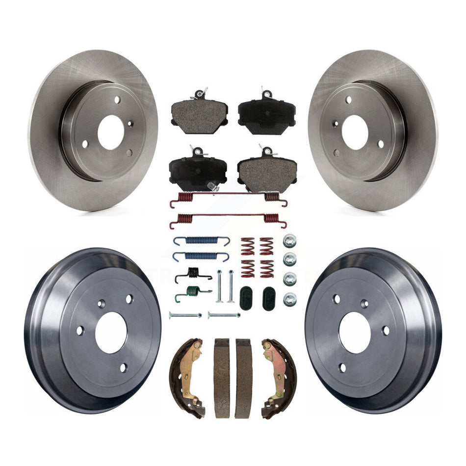 Front Rear Disc Brake Rotors Semi-Metallic Pads And Drum Kit (7Pc) For Smart Fortwo K8F-104091