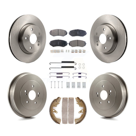Front Rear Brake Rotor Semi-Metallic Pad Drum Kit (7Pc) For 2006-2008 Suzuki Grand Vitara K8F-104092