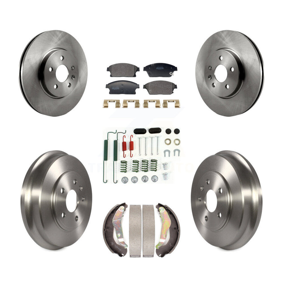 Front Rear Disc Brake Rotors Semi-Metallic Pads And Drum Kit (7Pc) For Chevrolet Trax K8F-104093