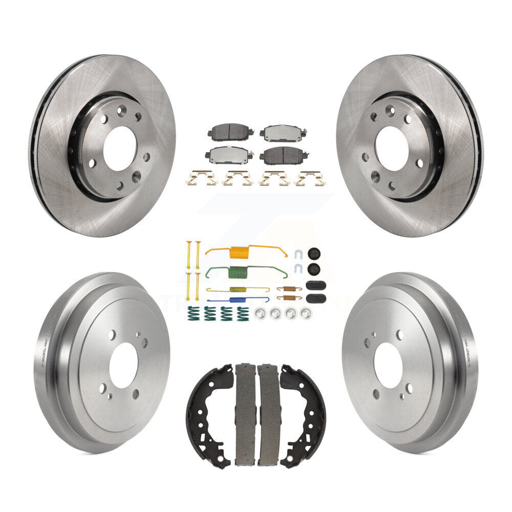 Front Rear Disc Brake Rotors Semi-Metallic Pads And Drum Kit (7Pc) For Nissan Kicks K8F-104095