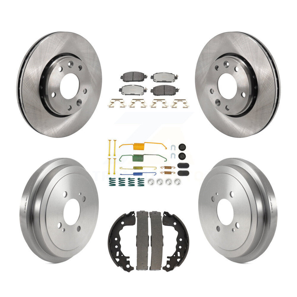 Front Rear Disc Brake Rotors Semi-Metallic Pads And Drum Kit (7Pc) For Nissan Kicks K8F-104095