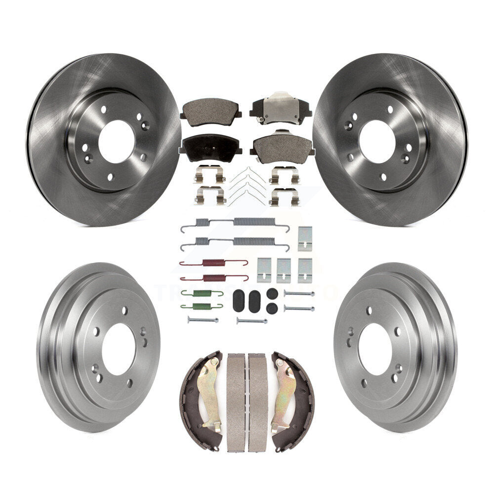 Front Rear Disc Brake Rotors Semi-Metallic Pads And Drum Kit (7Pc) For Hyundai Elantra K8F-104099