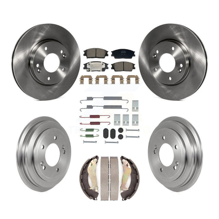 Front Rear Disc Brake Rotors Semi-Metallic Pad Drum Kit (7Pc) For 2020-2023 Hyundai Venue K8F-104100