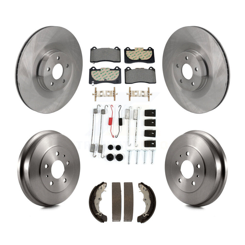 Front Rear Brake Rotors Semi-Metallic Pad Drum Kit (7Pc) For 2016 Ford Focus RS FMSI=1004 K8F-104102