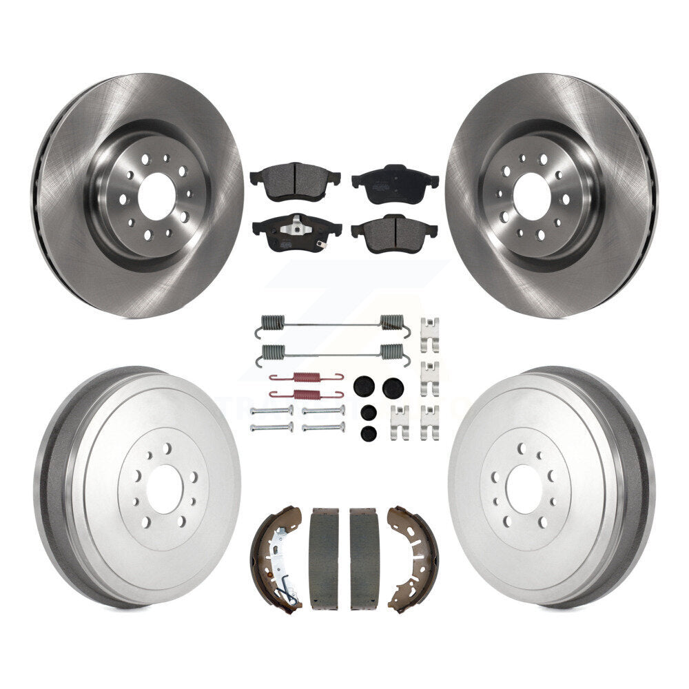 Front Rear Brake Rotors Semi-Metallic Pad Drum Kit (7Pc) For 2015-2021 Ram ProMaster City K8F-104103