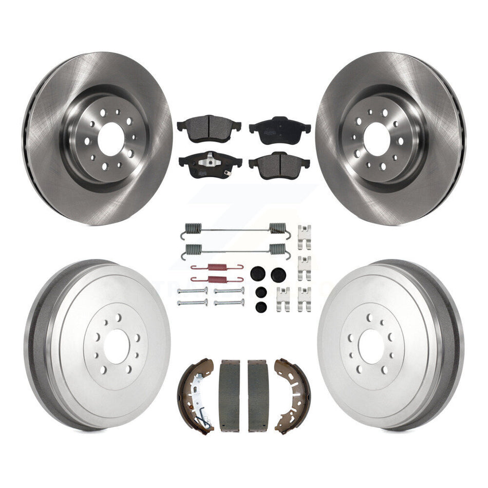 Front Rear Brake Rotors Semi-Metallic Pad Drum Kit (7Pc) For 2015-2021 Ram ProMaster City K8F-104103