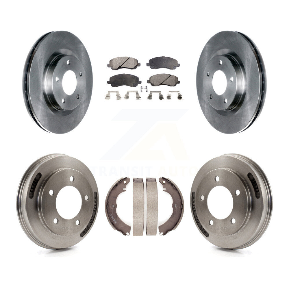 Front Rear Brake Rotor Semi-Metallic Pad And Drum Kit For 2008-2009 Mitsubishi Lancer GTS K8F-104106