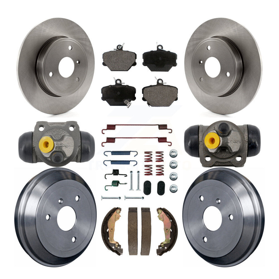 Front Rear Disc Brake Rotor Semi-Metallic Pad & Drum Kit (9Pc) For 2005-2007 Smart Fortwo K8F-104117