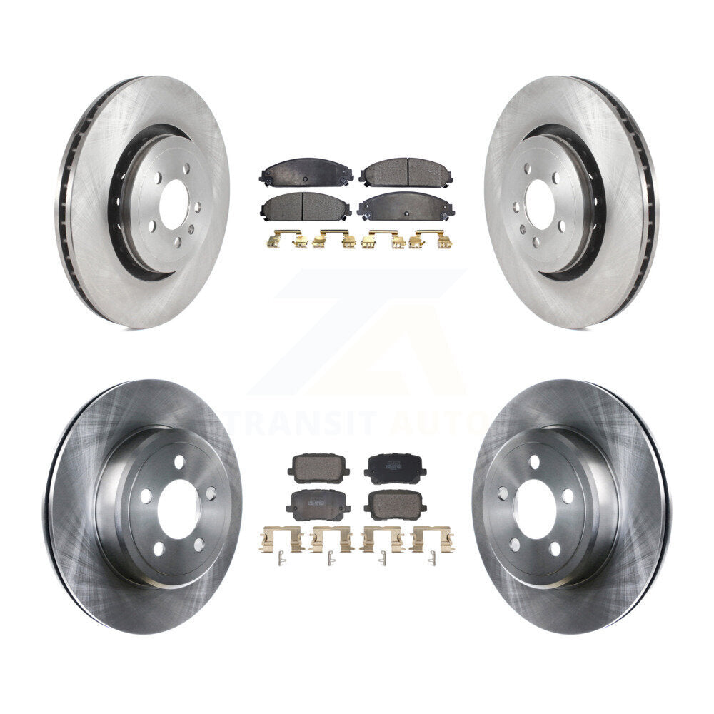 Front Rear Brake Rotors & Semi-Metallic Pad Kit For 2017-2018 Dodge Charger RWD with 5.7L K8F-104143