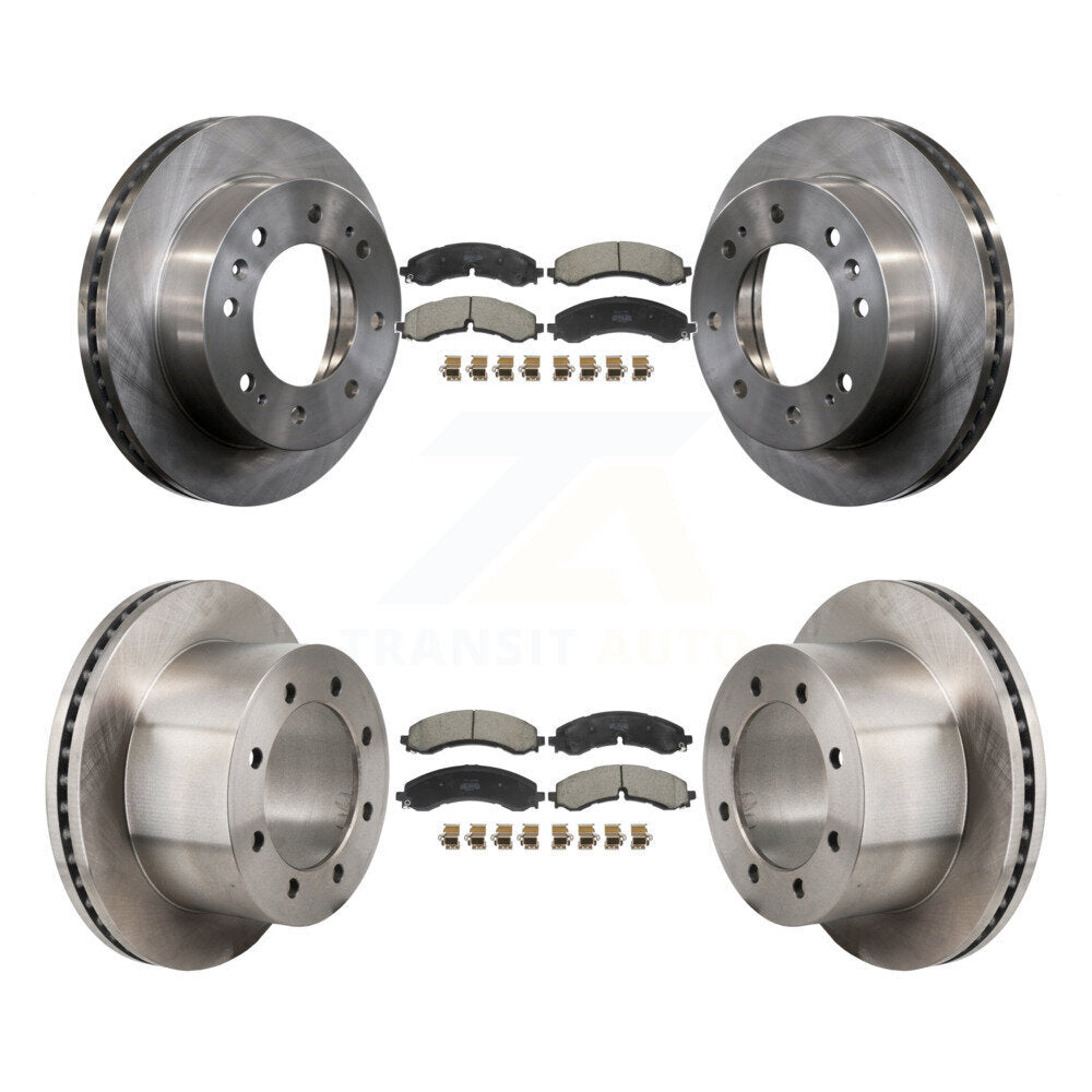 Front Rear Brake Rotor & Semi-Metallic Pad Kit For GMC Sierra 3500 HD Chevrolet Silverado K8F-104150