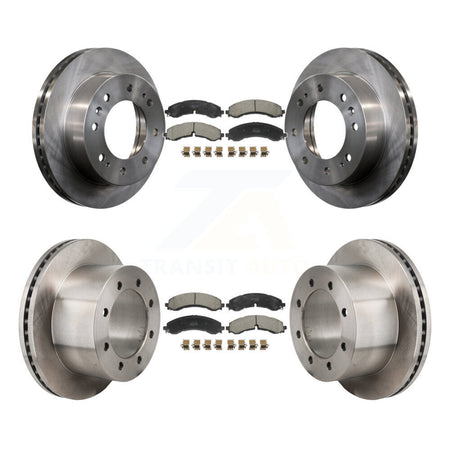 Front Rear Brake Rotor & Semi-Metallic Pad Kit For GMC Sierra 3500 HD Chevrolet Silverado K8F-104150