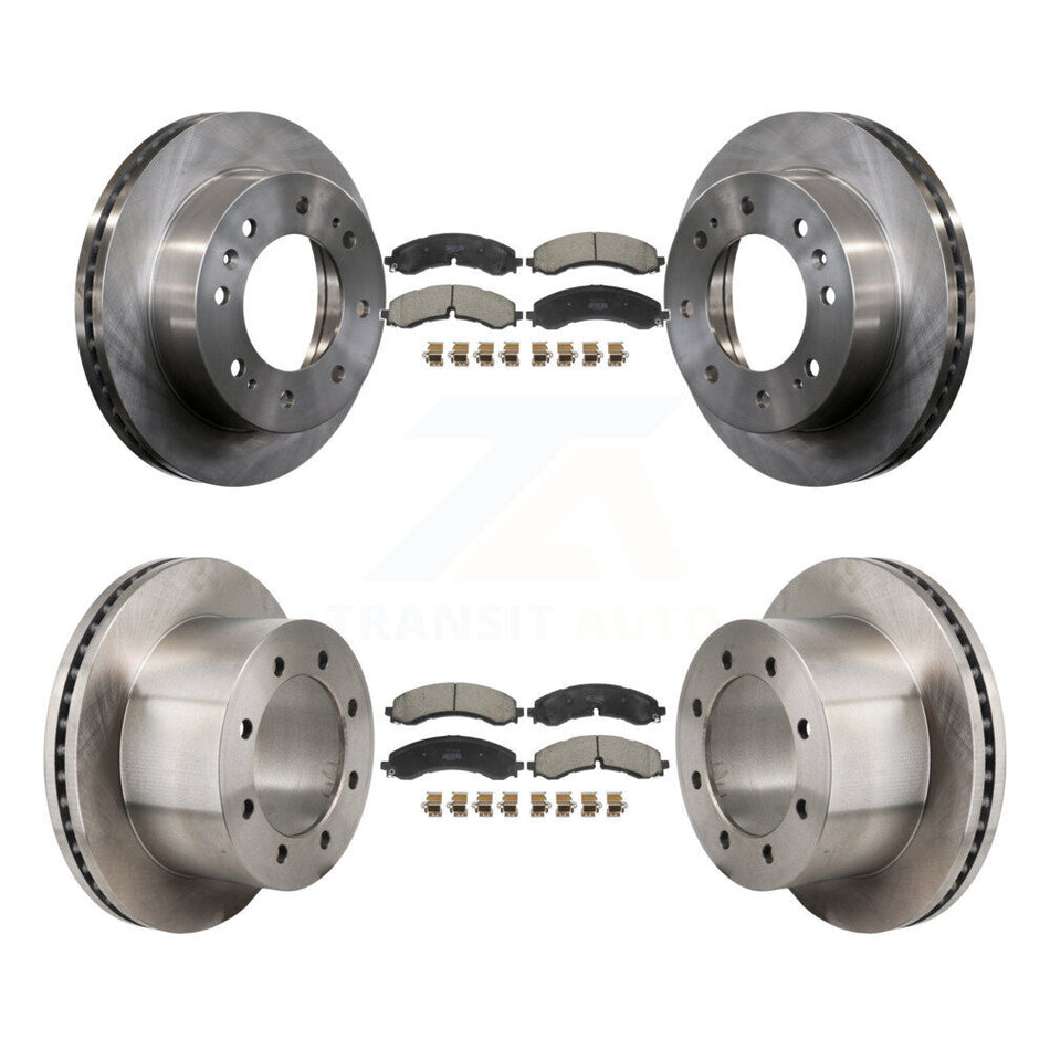 Front Rear Brake Rotor & Semi-Metallic Pad Kit For GMC Sierra 3500 HD Chevrolet Silverado K8F-104150