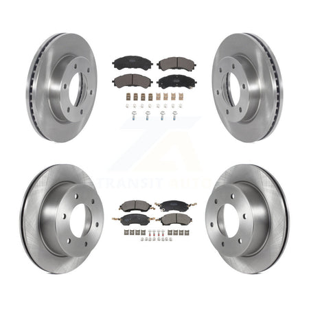Front Rear Disc Brake Rotors And Semi-Metallic Pads Kit For Ford Bronco K8F-104175