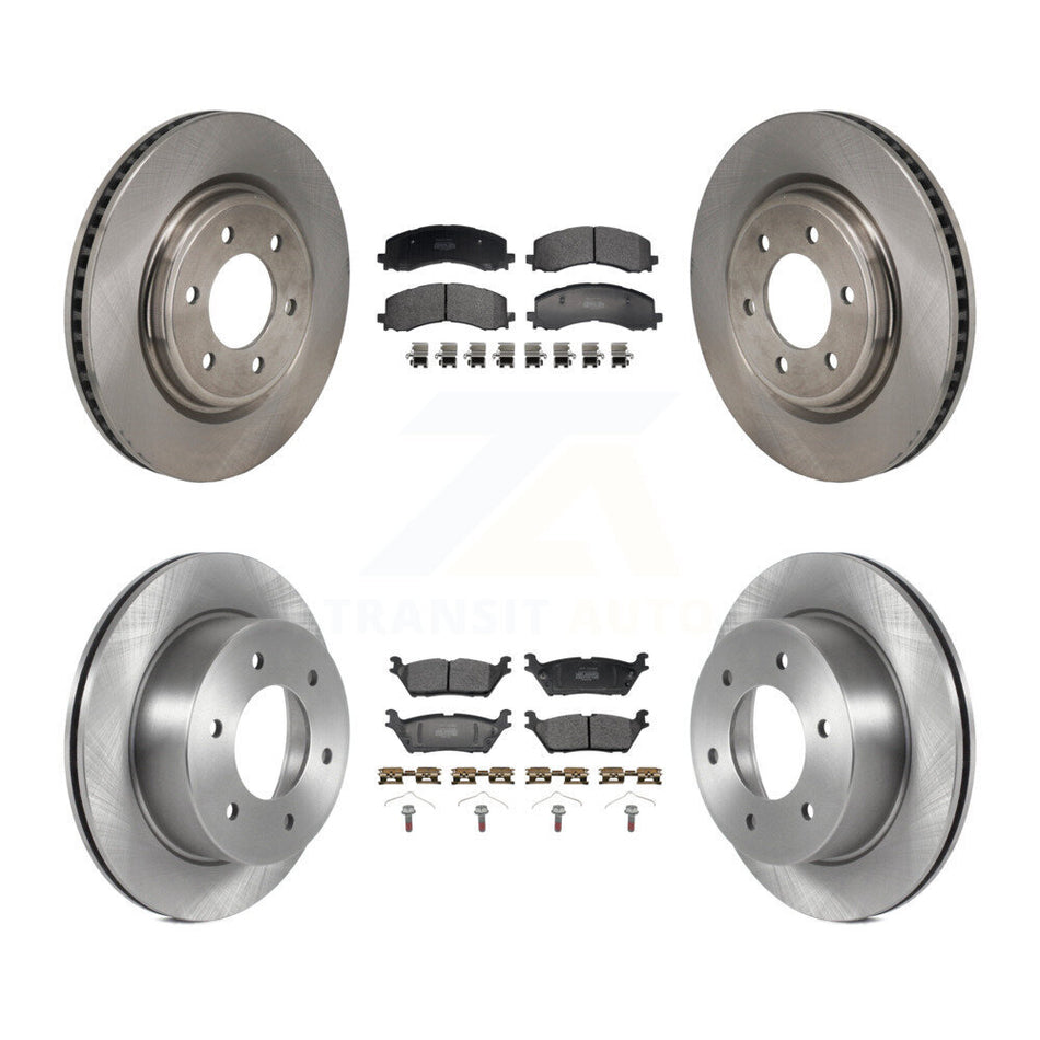 Front Rear Disc Brake Rotors And Semi-Metallic Pads Kit For 2022-2023 Ford Bronco 3.0L K8F-104176
