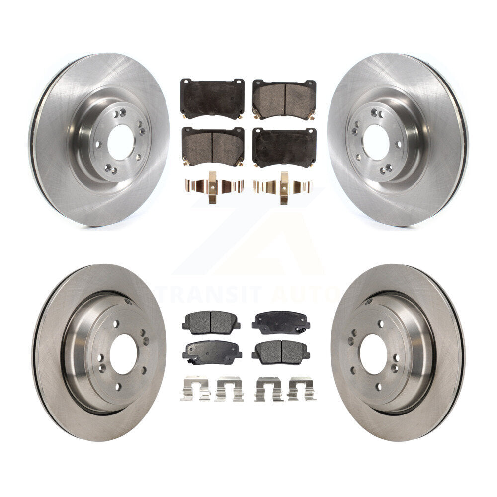 Front Rear Disc Brake Rotors And Semi-Metallic Pads Kit For 2011 Hyundai Equus K8F-104191