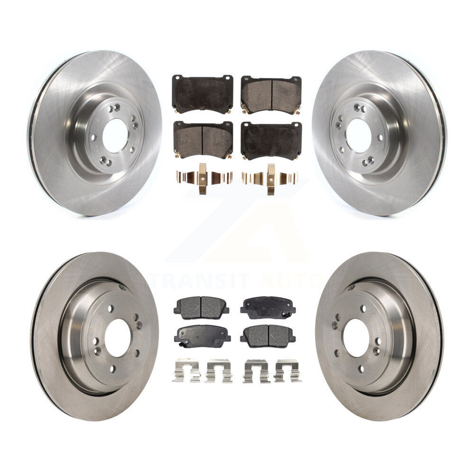 Front Rear Disc Brake Rotors And Semi-Metallic Pads Kit For 2011 Hyundai Equus K8F-104191