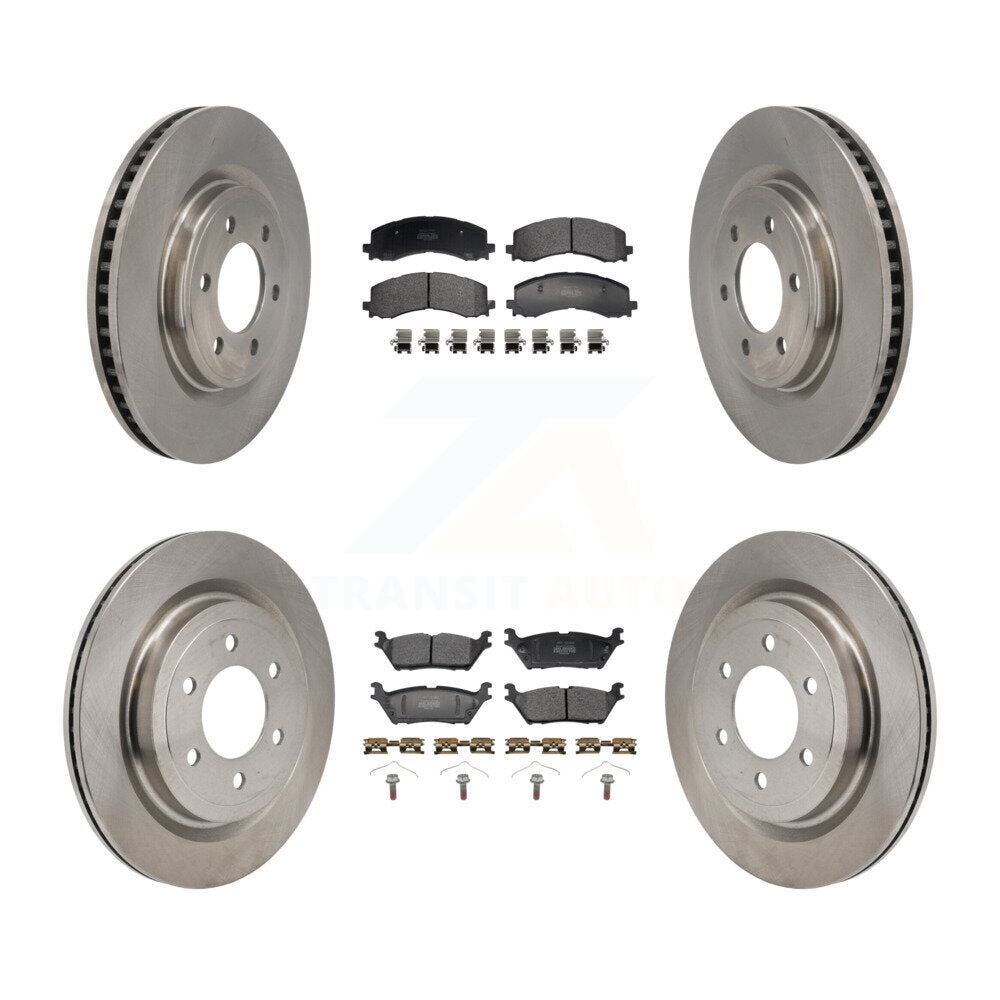 Front Rear Disc Brake Rotors And Semi-Metallic Pads Kit For Ford F-150 Lightning K8F-104198