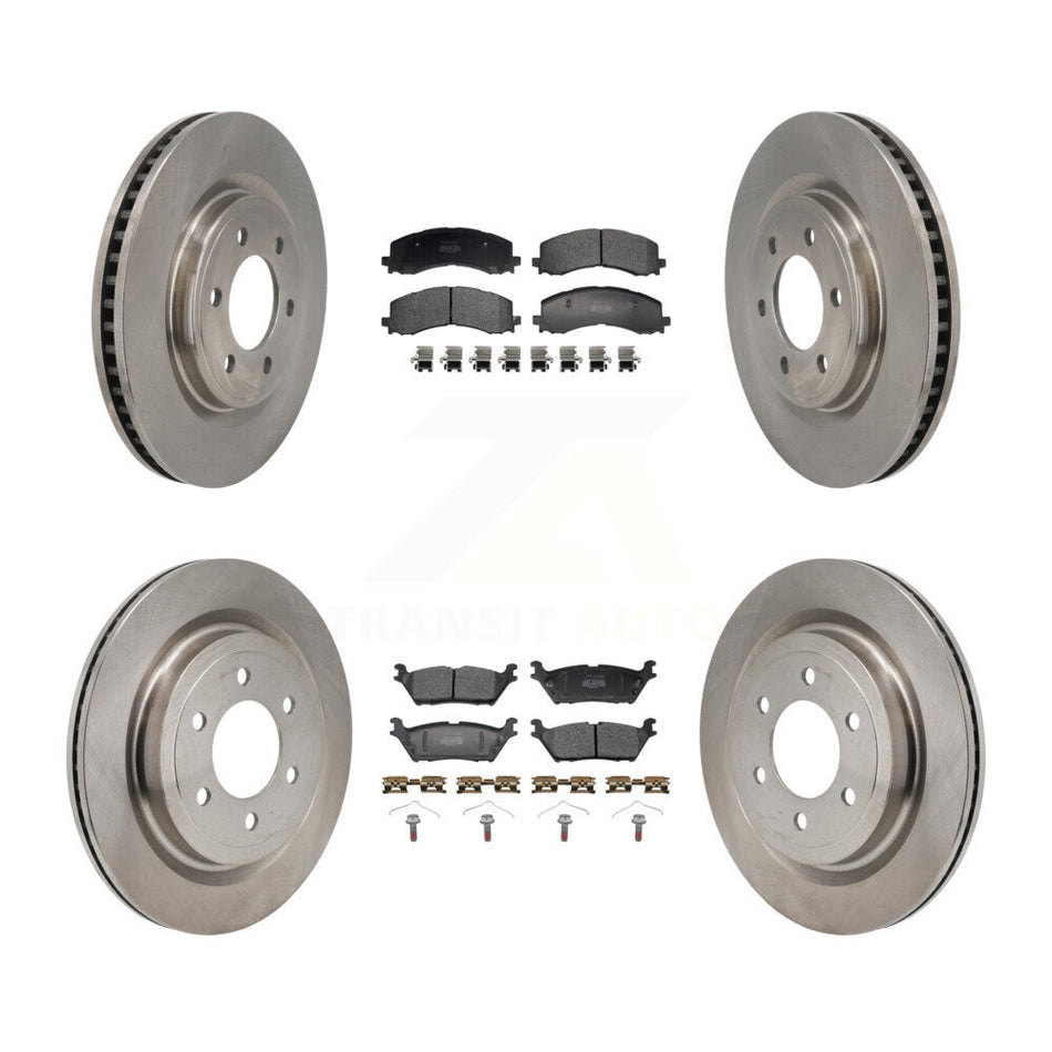 Front Rear Disc Brake Rotors And Semi-Metallic Pads Kit For Ford F-150 Lightning K8F-104198