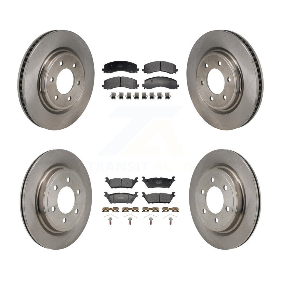 Front Rear Brake Rotors Semi-Metallic Pad Kit For Ford F-150 Expedition Lincoln Navigator K8F-104199