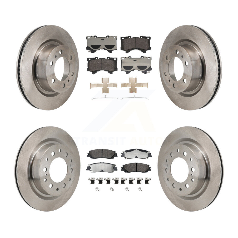 Front Rear Disc Brake Rotor & Semi-Metallic Pad Kit For Toyota Tundra Sequoia Lexus LX600 K8F-104208