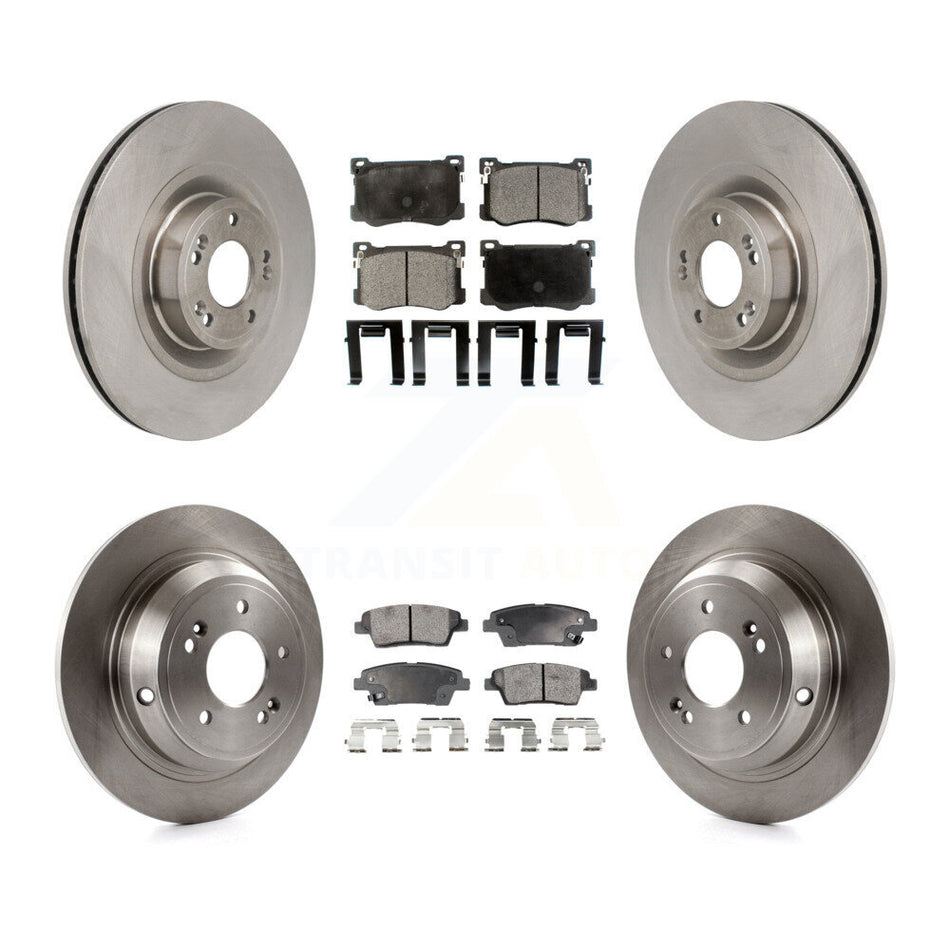 Front Rear Disc Brake Rotors And Semi-Metallic Pads Kit For Hyundai Genesis G80 5.0L K8F-104213