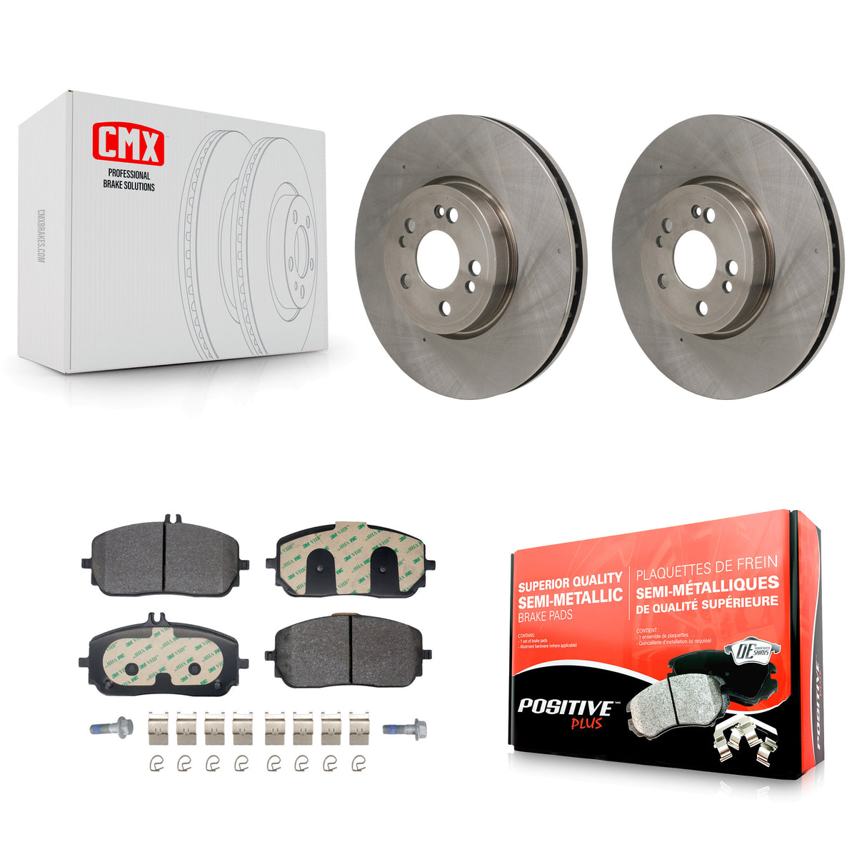 Front Disc Brake Rotors And Semi-Metallic Pads Kit For Mercedes-Benz GLE350 K8F-104238
