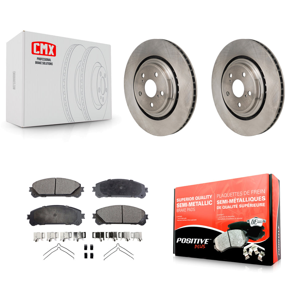 Front Disc Brake Rotors And Semi-Metallic Pads Kit For 2020-2022 Toyota Highlander K8F-104256